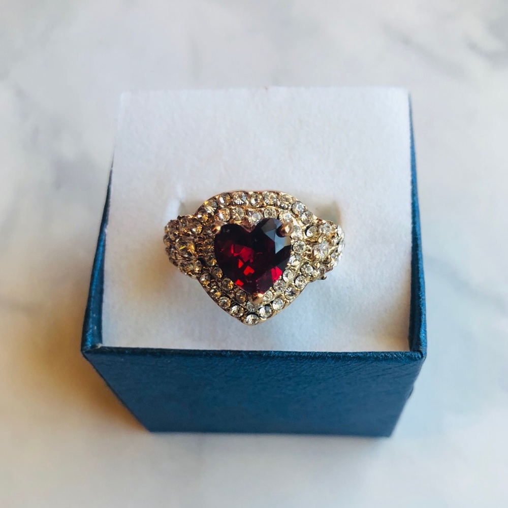 Austrian Crystal Heart Shaped Ring